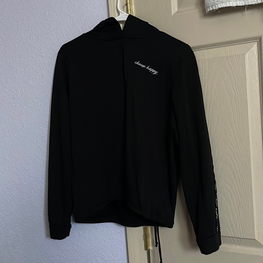 Black Crew & Scoop Allyse Womens Hoodie (Juniors) M